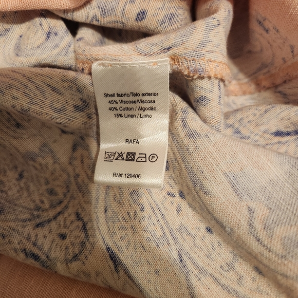 Venus Maxi Dress Paisley Ombre Coral Blue Linen Boho SZ 4 Summer - Picture 6 of 6